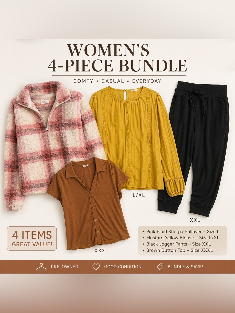 No‎ Boundaries Women’s Clothing Bundle Size L–XXL 4 Pieces
